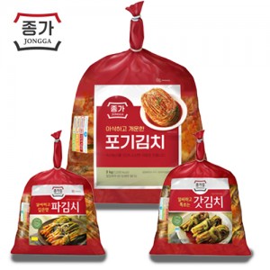 종가] 김치특판세트2호(아삭개운포기3kgX1개,파/갓김치 각 900gX1개)