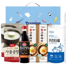 동원사골곰탕2P 진간장500ml 구포국수(소면)2P 롤타입키친타올(6종)