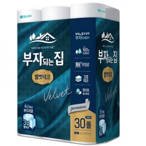 모나리자 부자되는집 벨벳데코 3겹 30m 30롤
