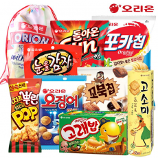 (파우치백)오리온 과자가필요해8종2호(초코꼬북칩,눈을감자,돌아온썬,오징어땅콩,치즈뿌린치킨팝,포카칩,고래밥,고소미)