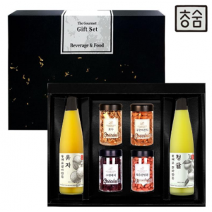 [청숨] 종합2호 (유자500ml + 청귤500ml + 견과 4개입) 선물세트