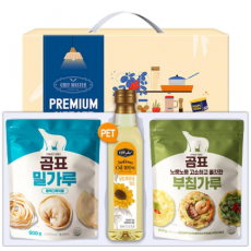 탑셰프페트해바라기유 곰표밀가루 부침가루(3종)트레이