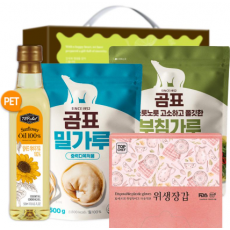 탑셰프페트해바라기유 곰표밀가루 부침가루 정사각위생장갑(4종)