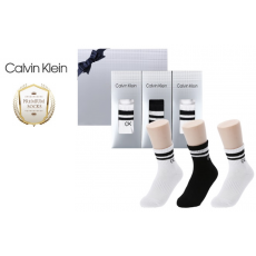 [캘빈클라인] 여성 캐주얼 스포츠 파일 양말3족 세트(프리미엄라인)