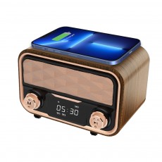 [엑스트라] WCP-230 레트로 고속무선충전 겸용 탁상시계 블루투스 스피커